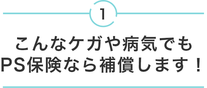 1 こんなケガや病気でもPS保険なら補償します!